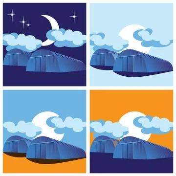 Warehouses Stock Illustration