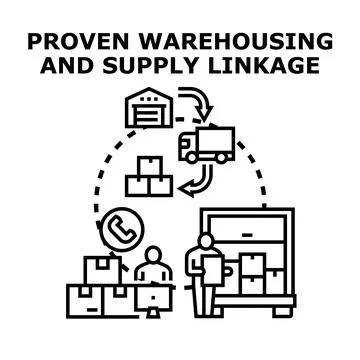 Warehousing supply chain and logistics management system イラスト素材
