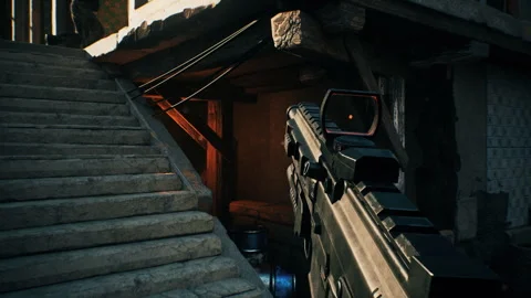 Warfare Simulator Video Game Player Fails To Eliminate Terrorist Enemy Forces Stock Footage 309706499