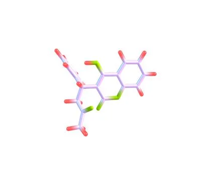Warfarin molecule isolated on white Stock Illustration
