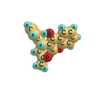 Warfarin molecule isolated on white Stock Illustration