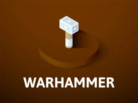 Warhammer isometric icon, isolated on color background Stock Illustration