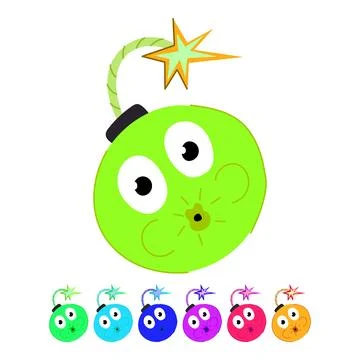 Warhead bomb character vector cartoon graphic Stock Illustration