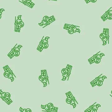 Warior ancient soldier line vector seamless pattern Stock Illustration