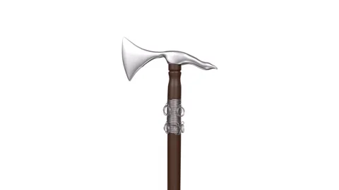 Warior Battle Axe rotating in loop on white background Stock Footage 272305224