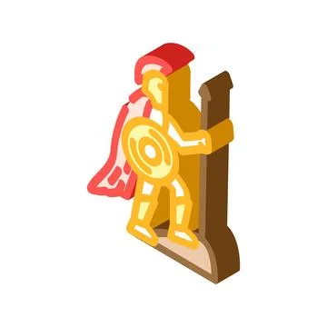Warior sparta isometric icon vector illustration Illustration