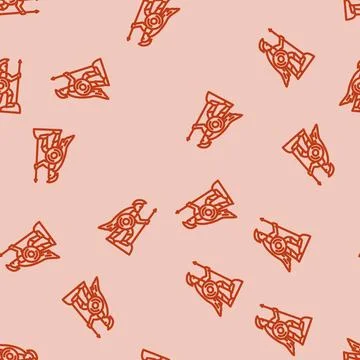 Warior sparta line vector seamless pattern Illustrazione stock