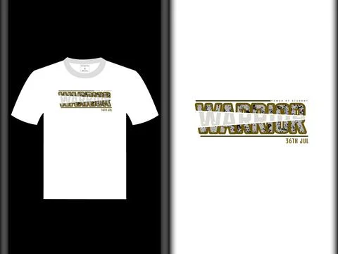 Warior Vector White T Shirt Design Illustrazione stock