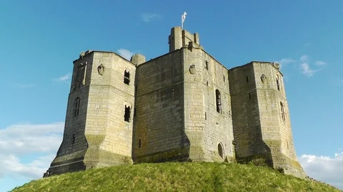 Warkworth Castle Stock Footage 89741567