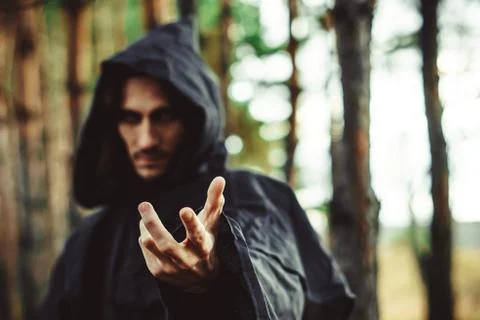 Warlock pointing finger Stock Photos