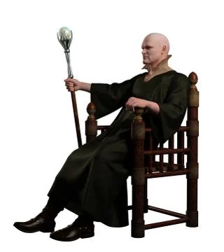 Warlock Sitting on his Throne Illustrazione stock