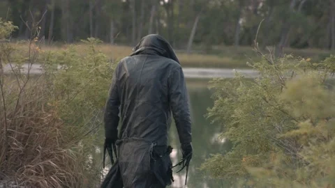 Warlock walking alone Stock Footage 209673117