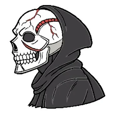 Warlocks Forbidden Skull Mask 8 Bit Pixel Art Stock Illustration