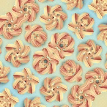 Warm 3D Layered Geometric Abstract Floral Pattern Stock Illustration