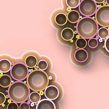 Warm 3D Retro Concentric Rings on Peach Background Illustration
