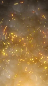 Warm abstract background with floating golden sparks and smoky haze, sugges.. 스톡 일러스트