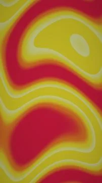A warm abstract composition features broad yellow organic waves over a red .. Stock-Illustration