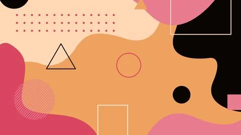 Warm Abstract Composition with Shapes Background Stock Illustration