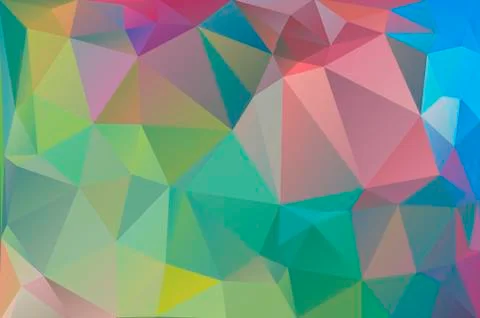 Warm abstract multicolor background of triangles from pink, red, yellow shade Stock Illustration