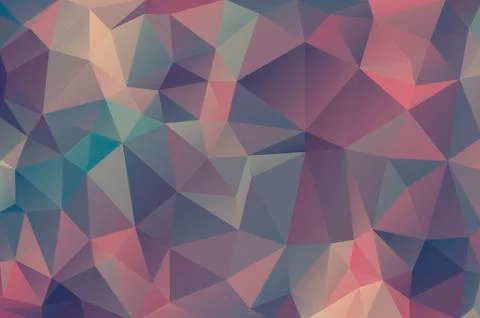 Warm abstract multicolor background of triangles from pink, red, yellow shade Stock Illustration
