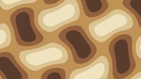 A warm abstract pattern of rounded layered forms in ochre, brown, cream, an.. Stock Illustration