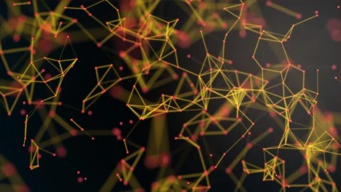 Warm Abstract Plexus – Coral and Orange Glowing Network Background Stock Footage 309195031