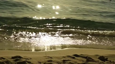 Warm Afternoon Waves on a Sandy Beach Stock Footage 276818420