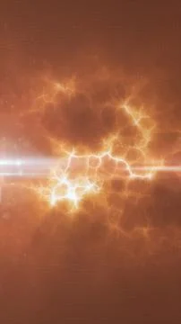 Warm amber abstract background with glowing electric sparks, horizontal lig.. Stock Illustration
