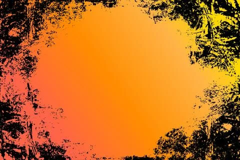 Warm Amber Light Gradient with Grunge Border Stock Illustration