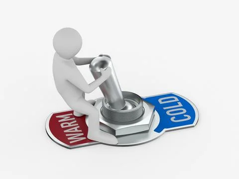 Warm and cold. Toggle switch on white background. Isolated 3D illustration イラスト素材
