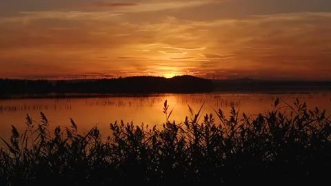 Warm and dramatic golden sunset Vídeos de archivo 249897074