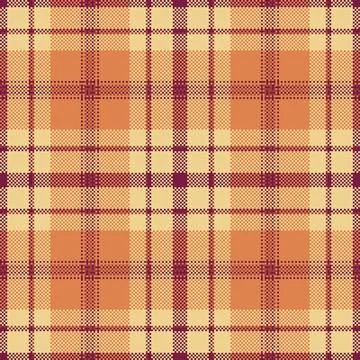 Warm and inviting seamless plaid pattern, pixelated style. Ideal for backgrou Stock Illustration