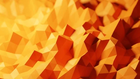 Warm animated abstract background in low-poly with depth of field Stock Footage 121083852