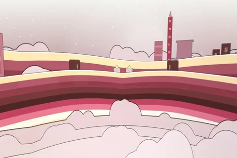 Warm antique wine soft cloud city dreamscape scenic stock video background with Stock Footage 339315117