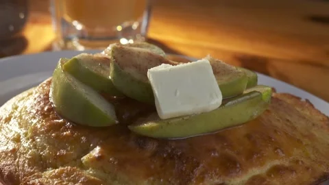 Warm Apple Dessert with butter Stock Footage 147683048