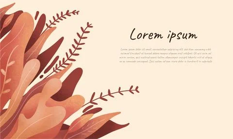 Warm autumn leaves in vector background illustration Illustrazione stock
