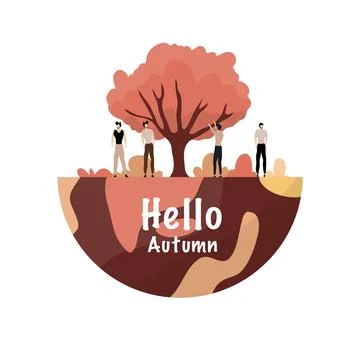 Warm autumn leaves in vector background illustration Stock-Illustration