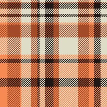 Warm autumnal plaid pattern in orange, beige, and black.  Perfect for texti.. Stock Illustration