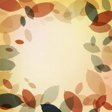Warm background with brown leaves Ilustração Stock