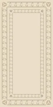 A warm beige panel surrounded by delicate brown looping ornaments and corne.. Stock Illustration