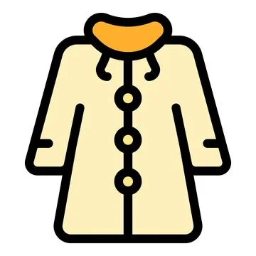 Warm beige winter coat with buttons and collar protecting from cold weather Stock Illustration