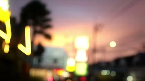 Warm Bokeh Decorative Lights Background for Travel and City Scenes Stock Footage 317066997