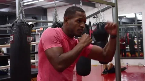 Warm Up to Boxing Training in Slow Motion Stock Footage 56292951