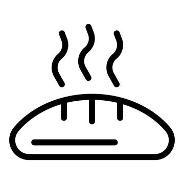 Warm bread icon, outline style Illustrazione stock