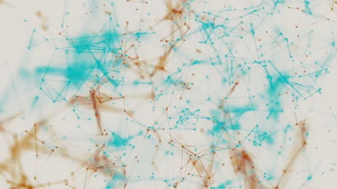 Warm Bright Plexus Galaxy System Polygonal Lines And Dotes Stock Footage 99399662