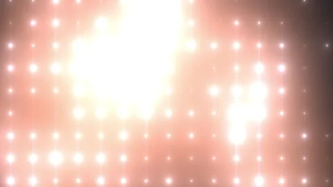 Warm brown backdrop with glowing light grid and bokeh dots Stock Footage 329665069