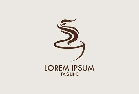 Warm Brown Cup Coffee Logo Design	 Illustrazione stock