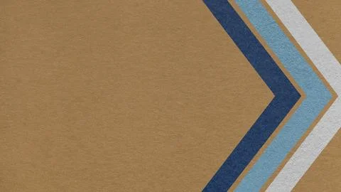 Warm brown paper texture background with blue chevron corner stripes and co.. Stock Illustration