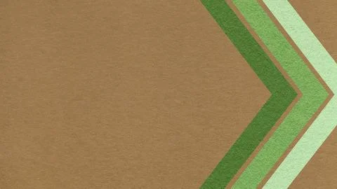 Warm brown paper texture background with green, olive chevron corner stripes  Stock Illustration