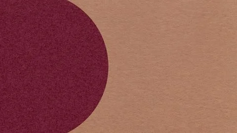 Warm brown paper texture background with dark wine semicircle and copy space  写真素材